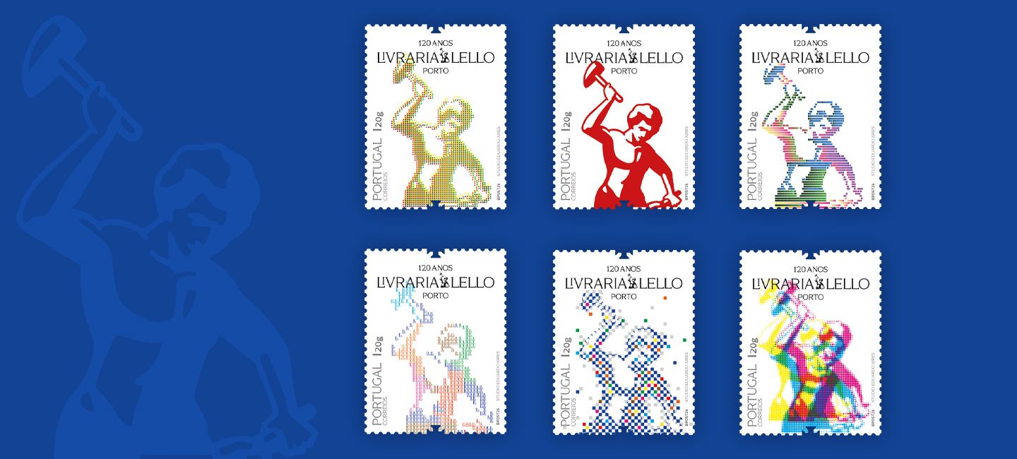 imagem de 6 selos dedicados à  liberdade intelectual centrada  na figura do ferreiro