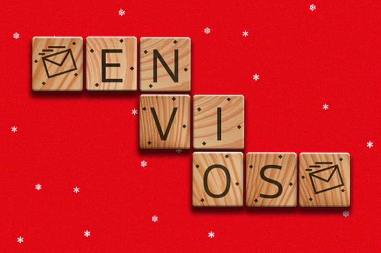 jogo com peças com a palavra envios