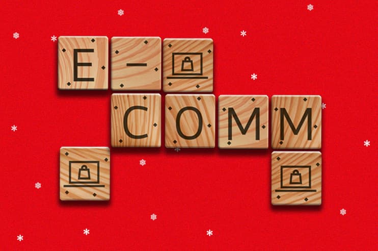 peças de jogo com a palavra e-commerce